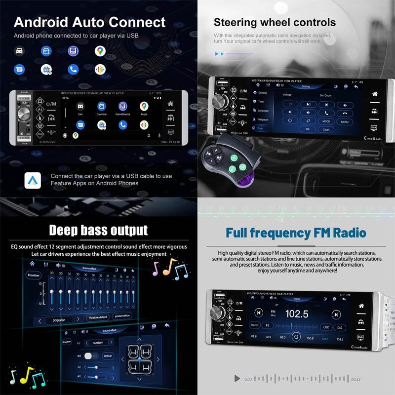 5.1 Inch Ips Capacitive Carplay Player + Ahd Camera - Standard