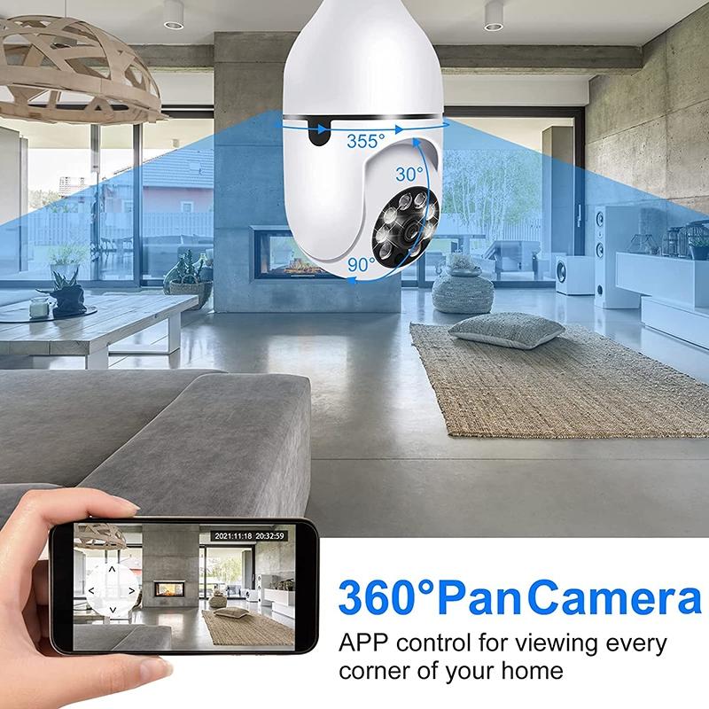 1080P Wifi Light Bulb Camera With Night Vision And Two-Way Voice