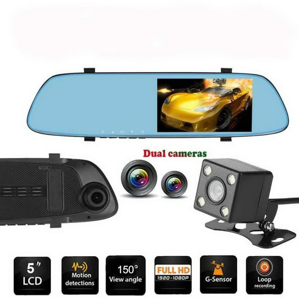 5 Dual Lens Car Dvr with 1080p Fhd Touch-screen