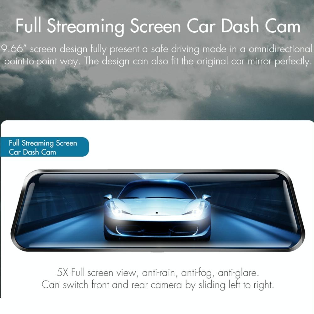 9.66 Fhd Ips Touch Screen Car Dvr with Starlight Night Vision