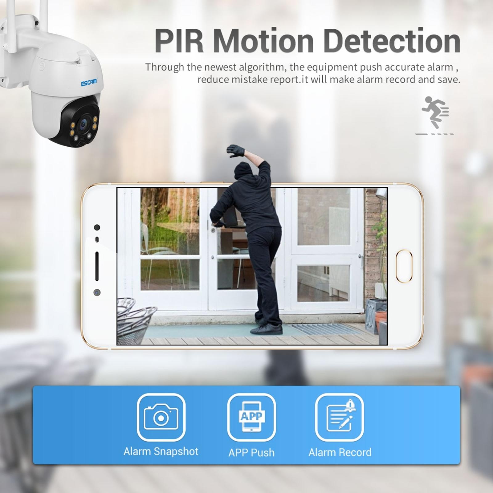 Waterproof Wifi Solar Camera With Night Vision & Motion Detection & Two-Way Audio & Ptz Control