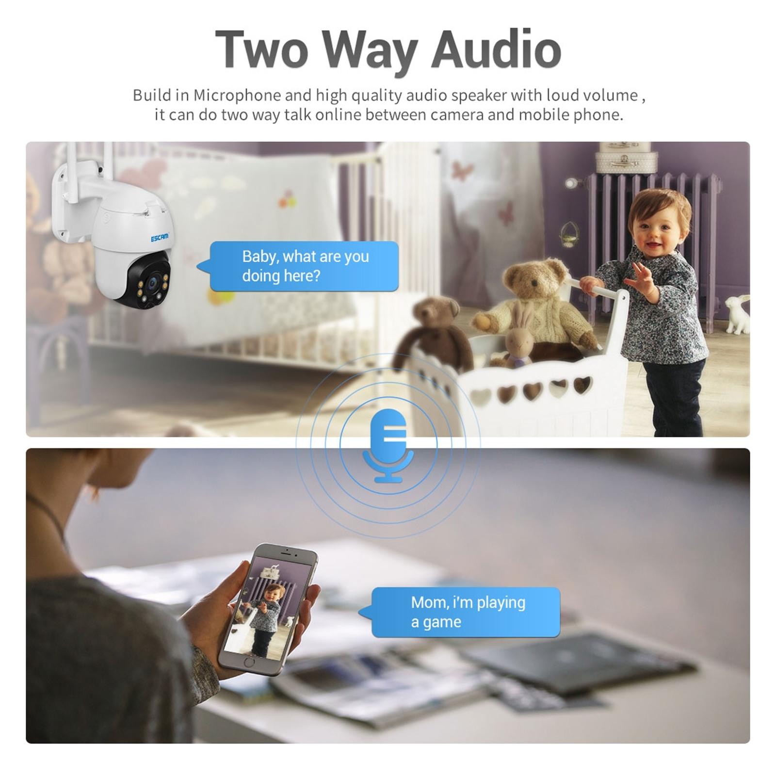 Waterproof Wifi Solar Camera With Night Vision & Motion Detection & Two-Way Audio & Ptz Control