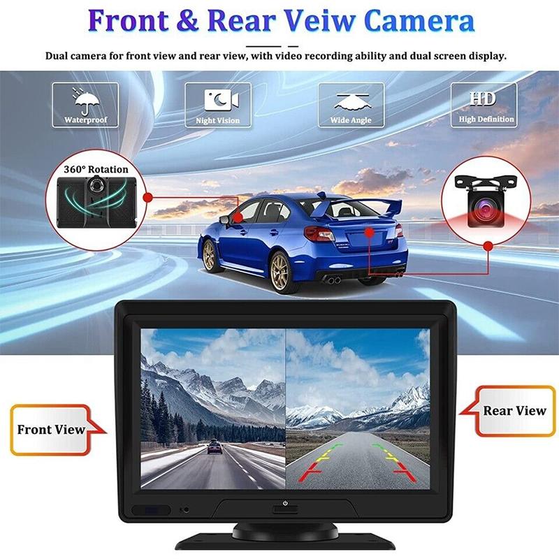 7 Touch Display Car Navigator with Dual-lens Smart Driving Recorder - Portable and Wireless