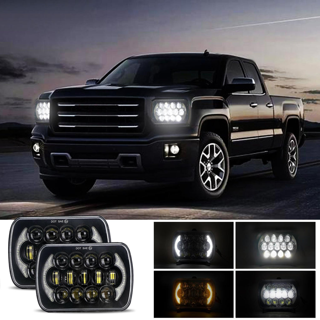 7 Inch 5X7 / 7X6 H4 Dc 9V - 30V 30000Lm 300W 8Leds Car Square Shape Led Headlight Lamps For Jeep Wrangler