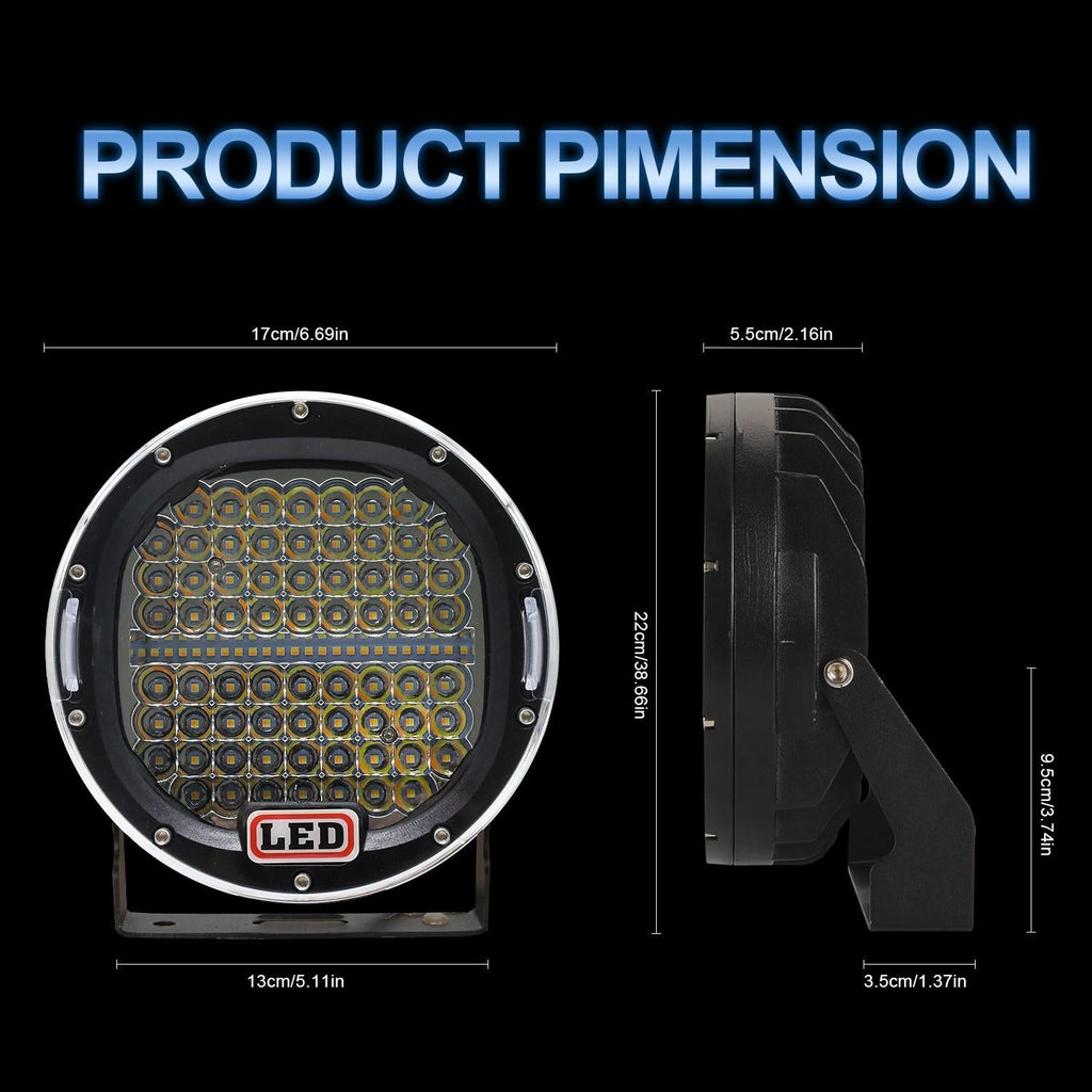 Truck Modified 7 Inch Round Spotlight Dc9 - 30V / 3000K / 6000K / 3500Lm