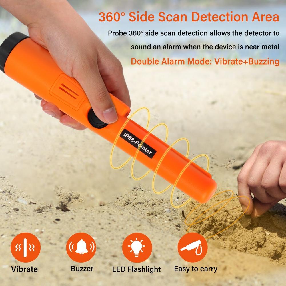Waterproof Handheld Metal Detector with Positioning Stick - Ip68
