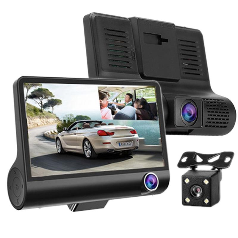 Full Hd 1080p 3-channel Car Dvr with 4 Ips Screen 5mp Camera and 170 Degree Wide Angle