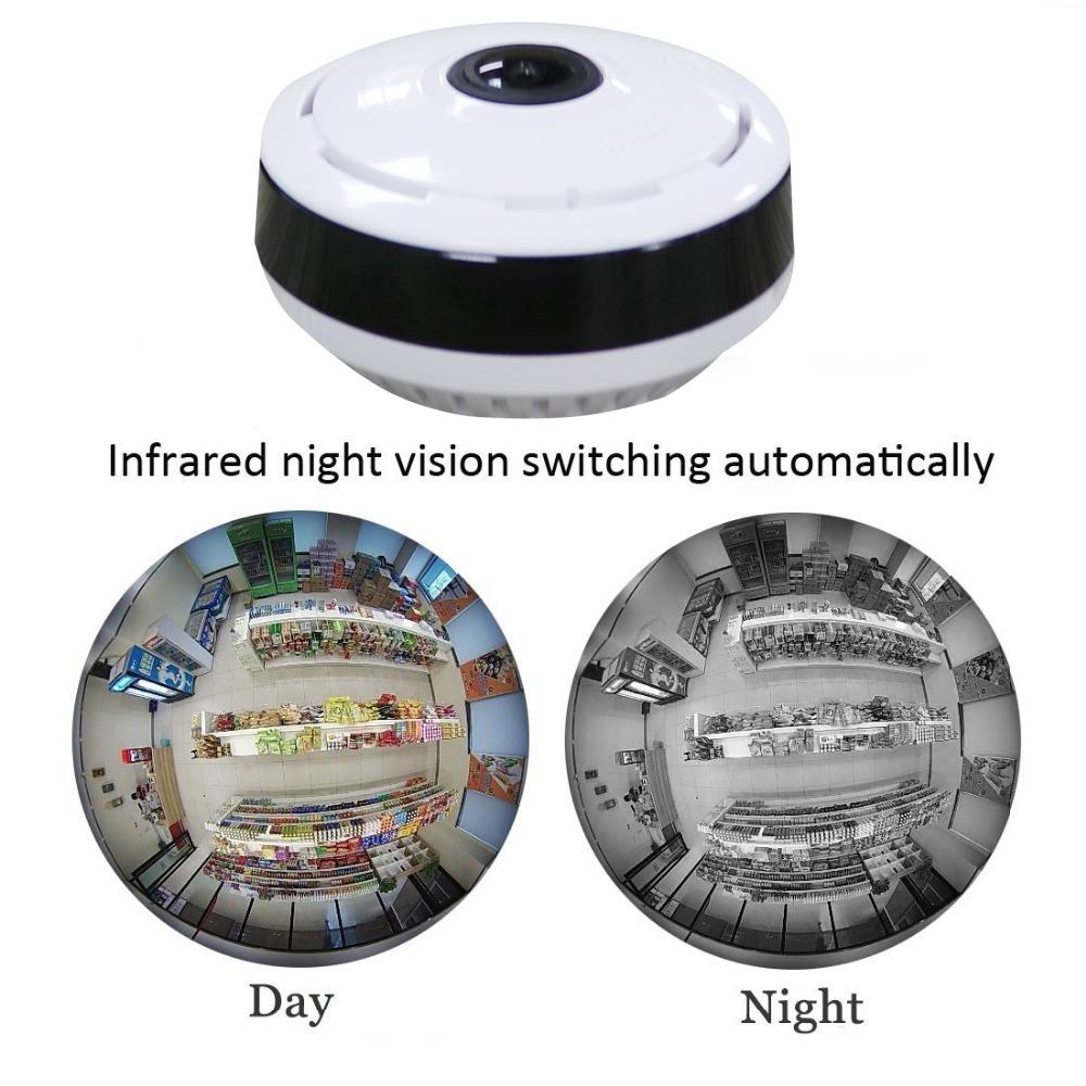 Smart Wireless Wifi Ip Camera With Fisheye Wide Angle Lens - 1.0Mp Tf Card Support Up To 128Gb