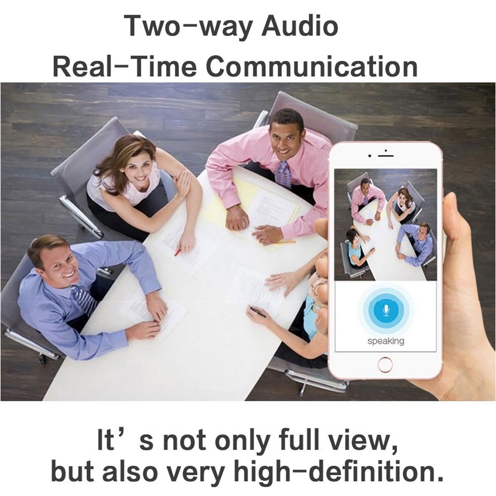 Smart Wireless Wifi Ip Camera With Fisheye Wide Angle Lens - 1.0Mp Tf Card Support Up To 128Gb