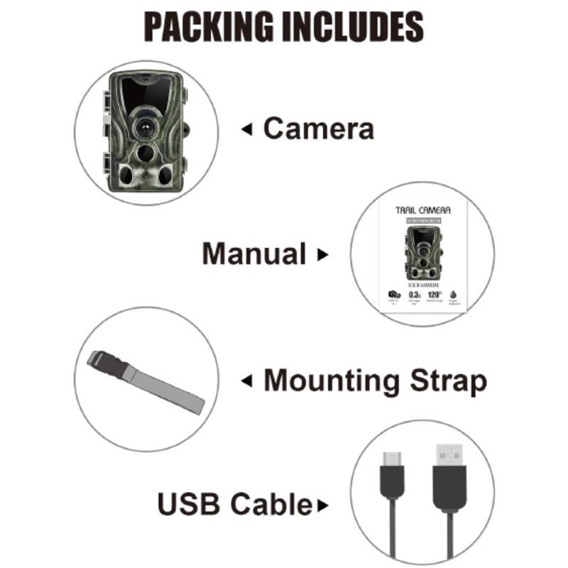 Waterproof Hunting Trail Camera With Night Vision - 8Mp 120 Degree Wide Angle 110 Degree Pir Sensor