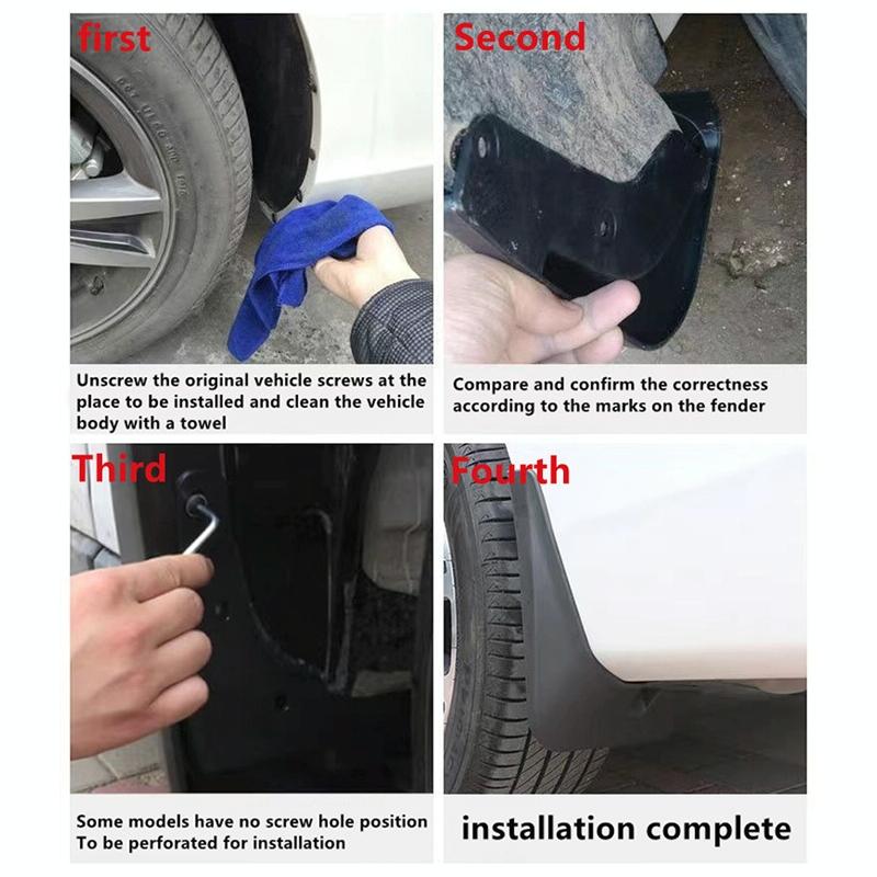 For Toyota Avanza 2022 4Pcs / Set Car Auto Soft Plastic Splash Flaps Fender Guard