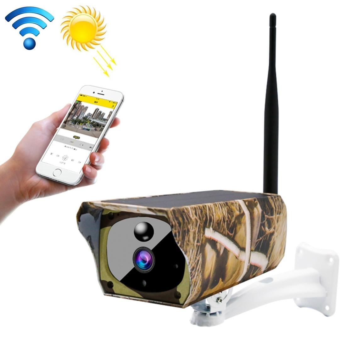 1080P Hd Solar Wifi Camera With Motion Detection & Night Vision - Maple Leaf Pattern