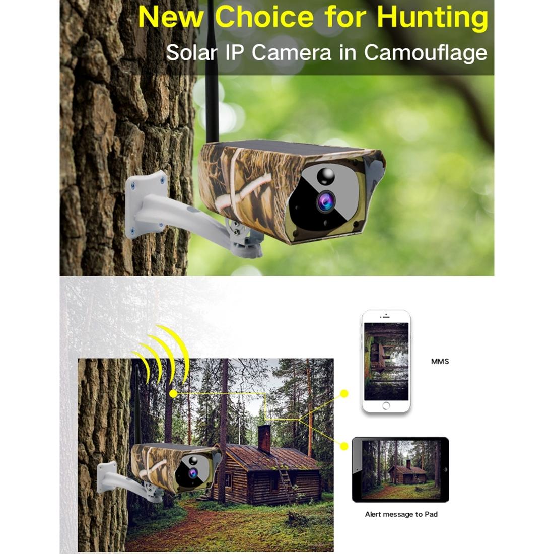 1080P Hd Solar Wifi Camera With Motion Detection & Night Vision - Maple Leaf Pattern