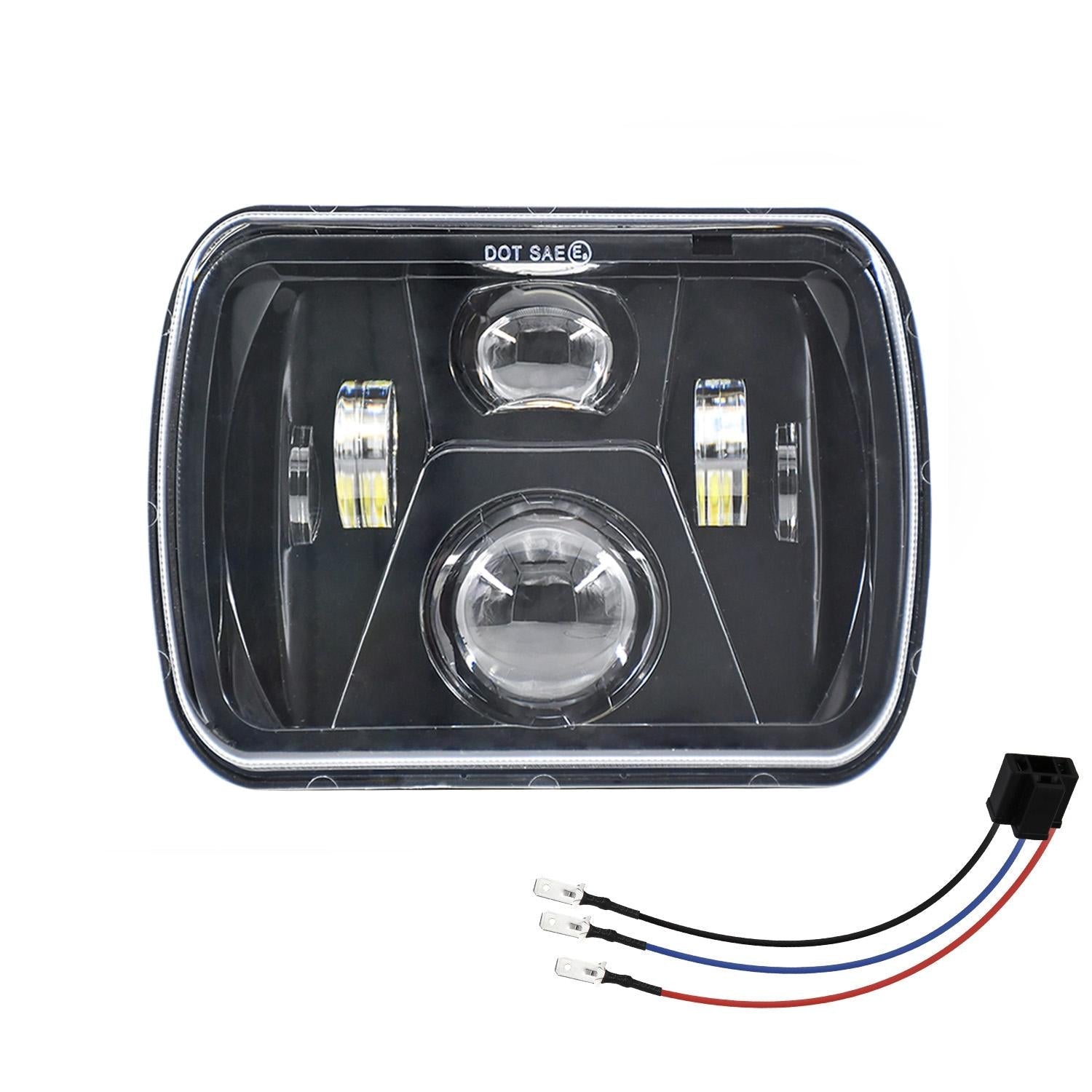 7 Inch 5X7 / 7X6 H4 Dc 9V - 30V 3500Lm 35W Car Square Shape Led Headlight Lamps For Jeep Wrangler