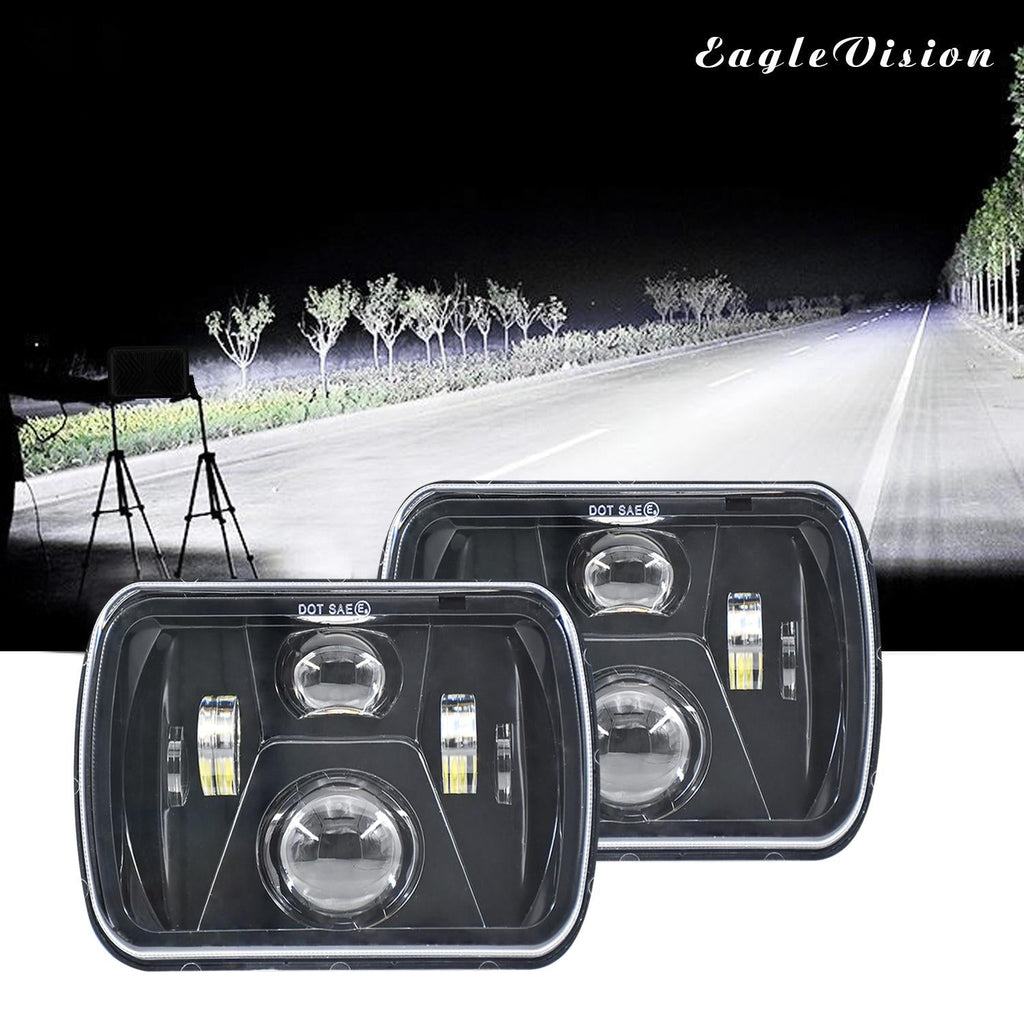 7 Inch 5X7 / 7X6 H4 Dc 9V - 30V 3500Lm 35W Car Square Shape Led Headlight Lamps For Jeep Wrangler