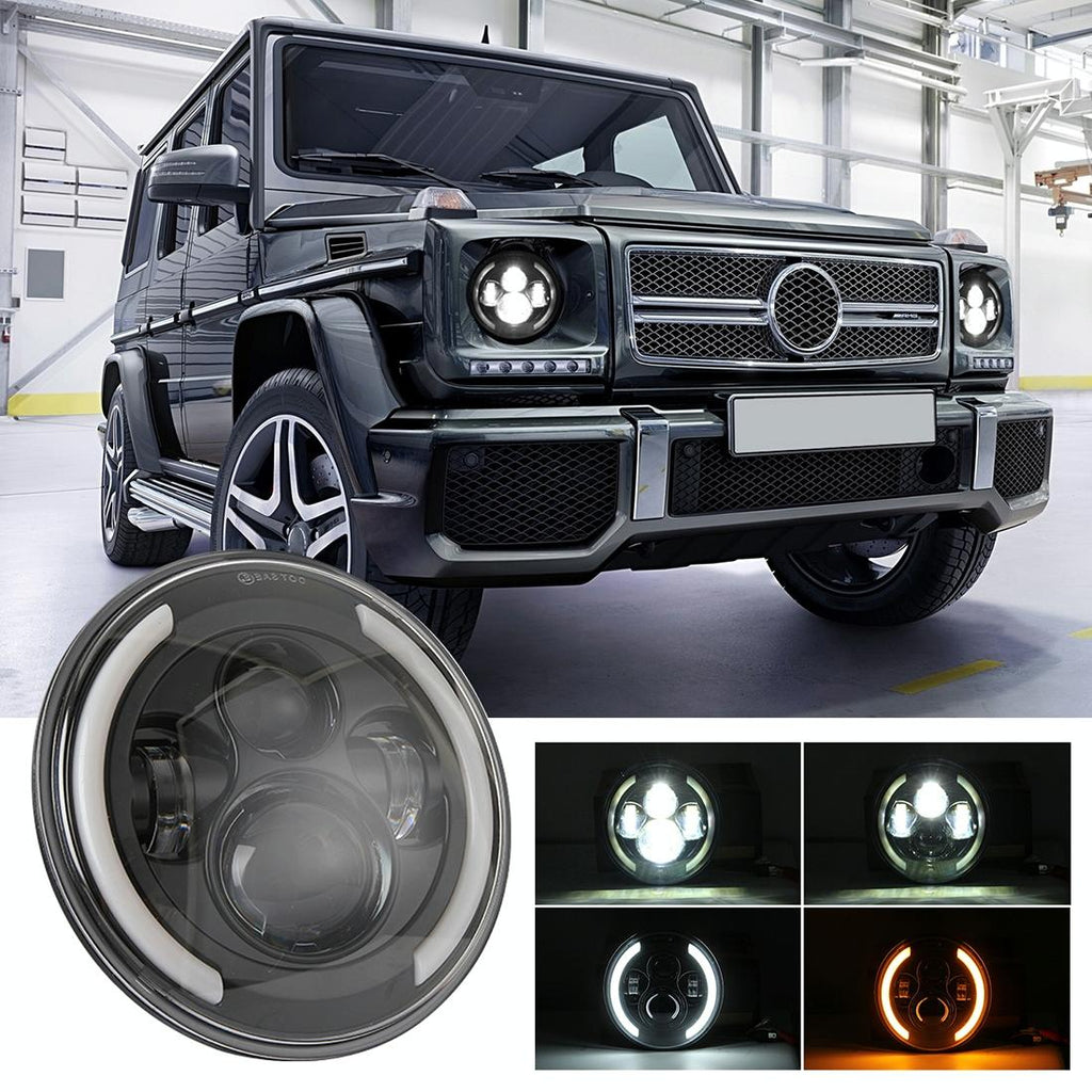 7 Inch H4 / H13 Dc 9V - 30V 3000Lm 3000K - 6000K 25W Car Round Shape Led Headlight Lamps For Jeep Wrangler With Angel Eye White Light