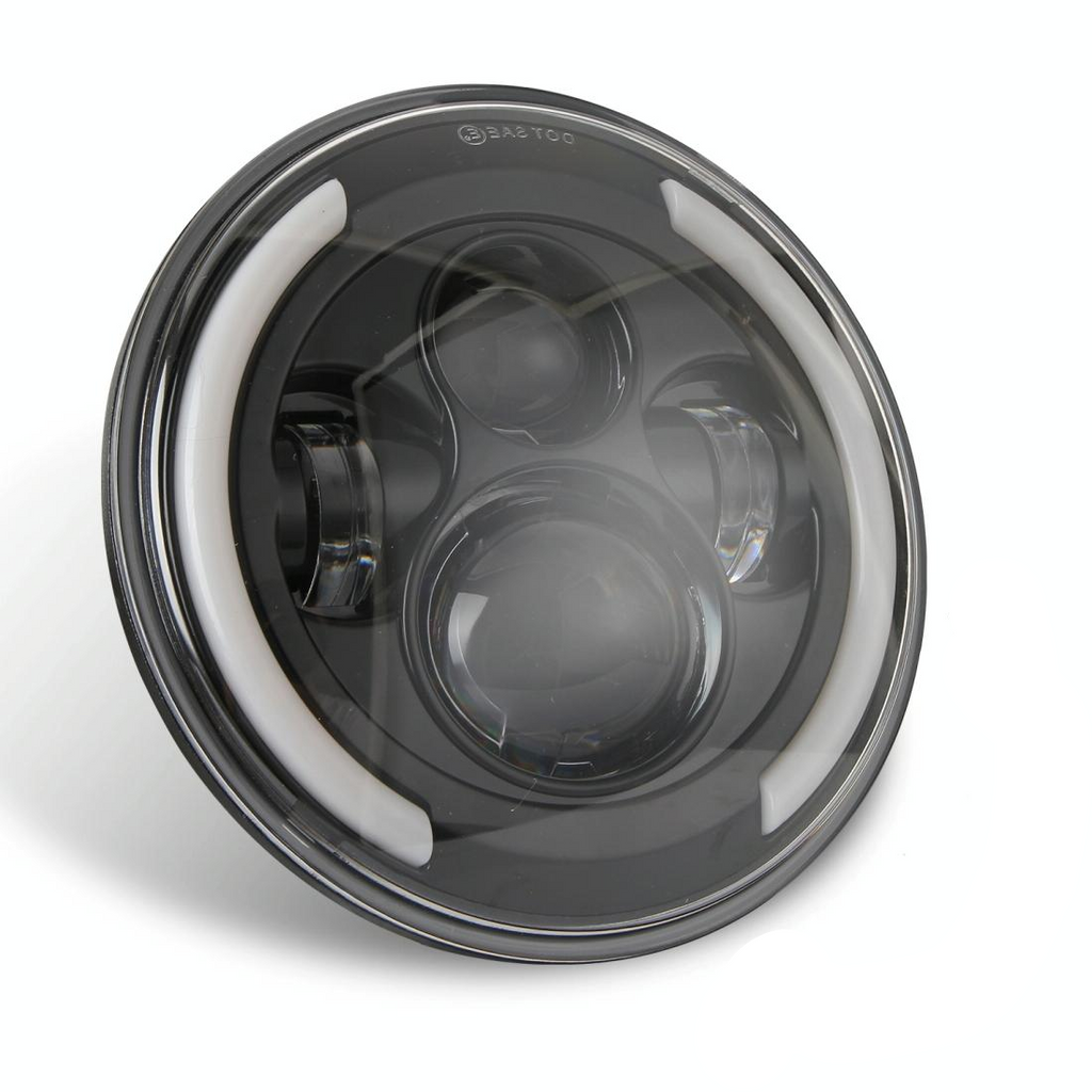 7 Inch H4 / H13 Dc 9V - 30V 3000Lm 3000K - 6000K 25W Car Round Shape Led Headlight Lamps For Jeep Wrangler With Angel Eye White Light