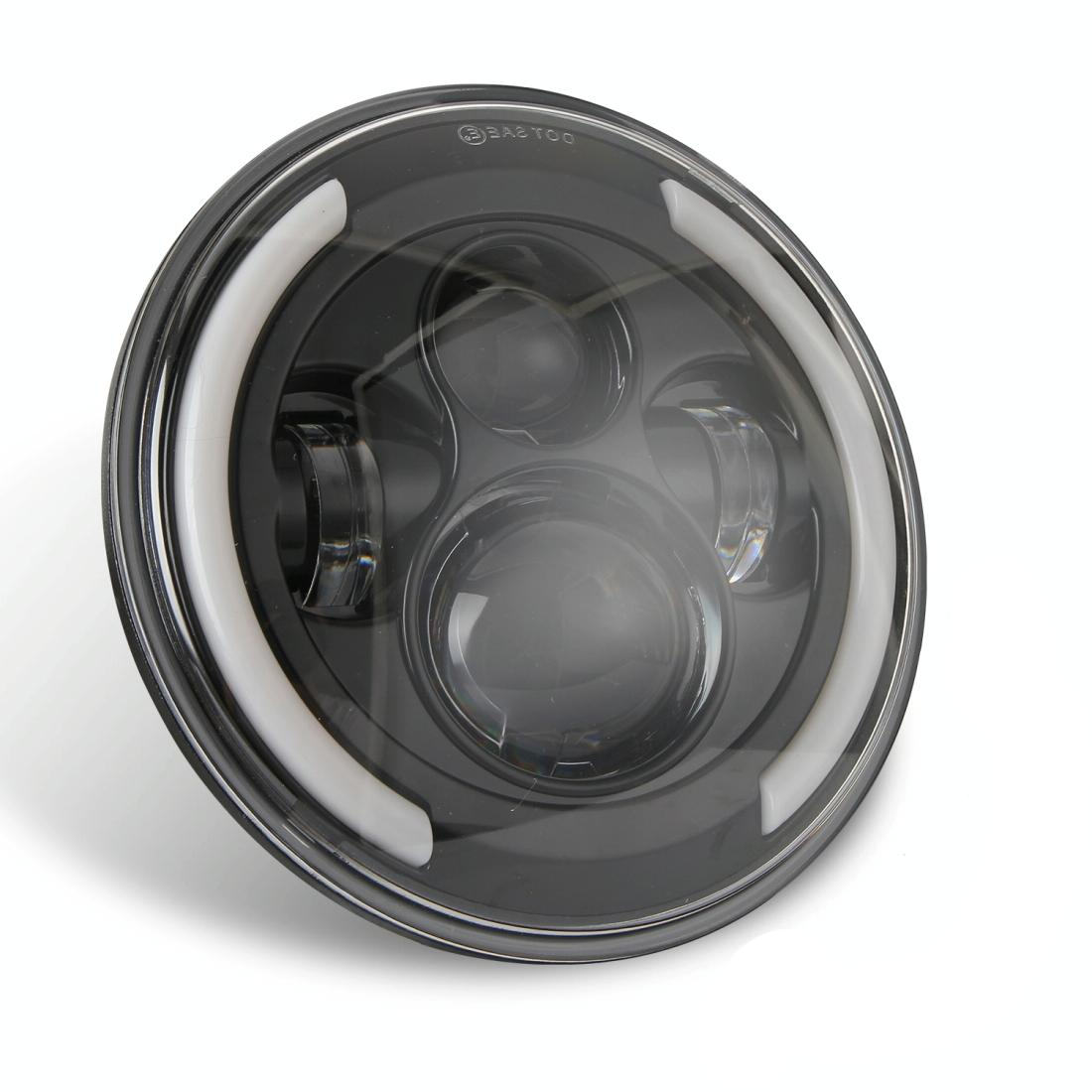 7 Inch H4 / H13 Dc 9V - 30V 3000Lm 3000K - 6000K 25W Car Round Shape Led Headlight Lamps For Jeep Wrangler With Angel Eye White Light