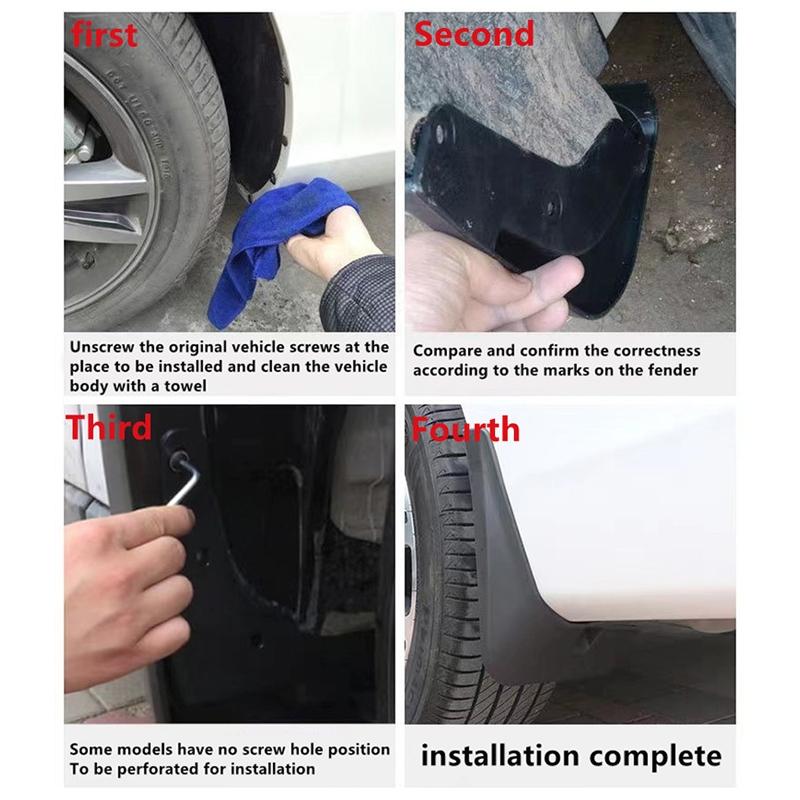For Volkswagen Sharan 2012-2019 4Pcs / Set Car Auto Soft Plastic Splash Flaps Fender Guard