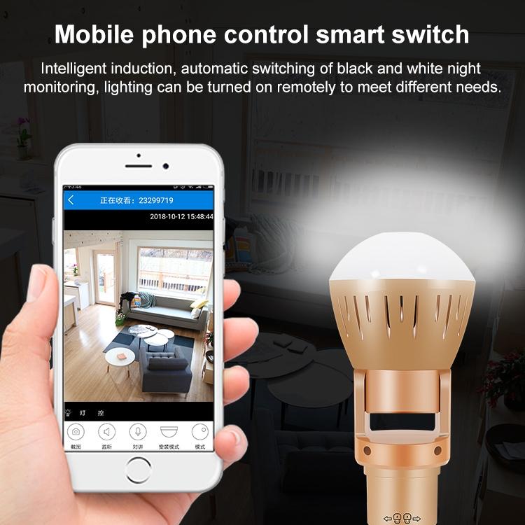Universal Panoramic Light Bulb Camera - Hd Monitoring