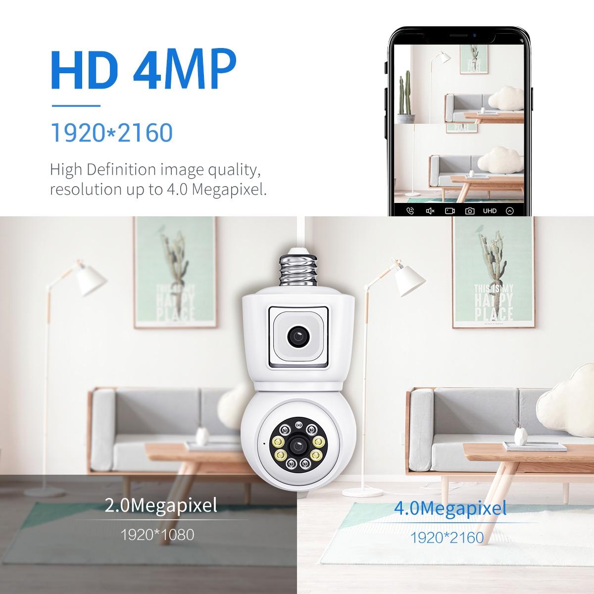 Waterproof Wifi Dual Lens Camera With Motion Detection And Two-Way Audio