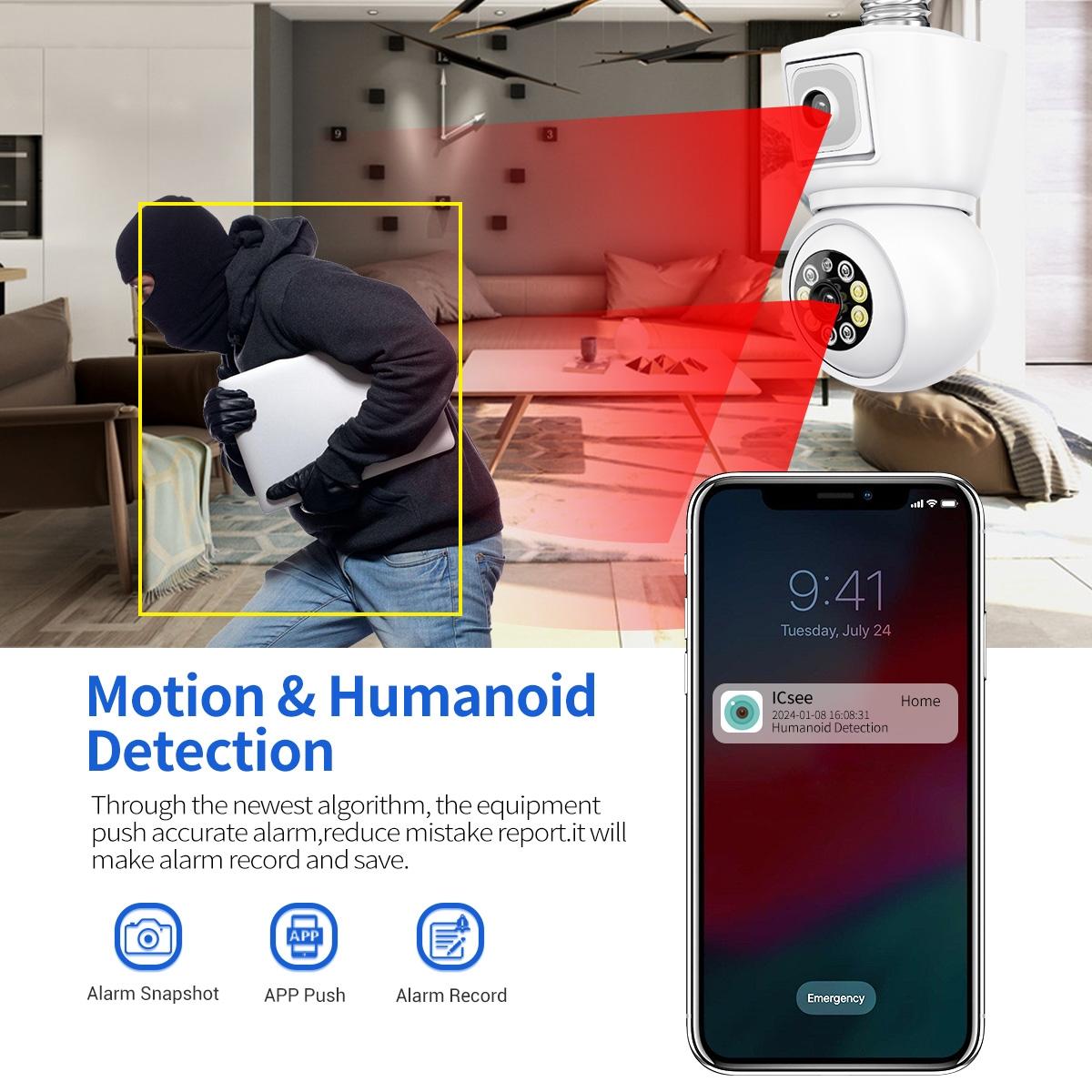 Waterproof Wifi Dual Lens Camera With Motion Detection And Two-Way Audio