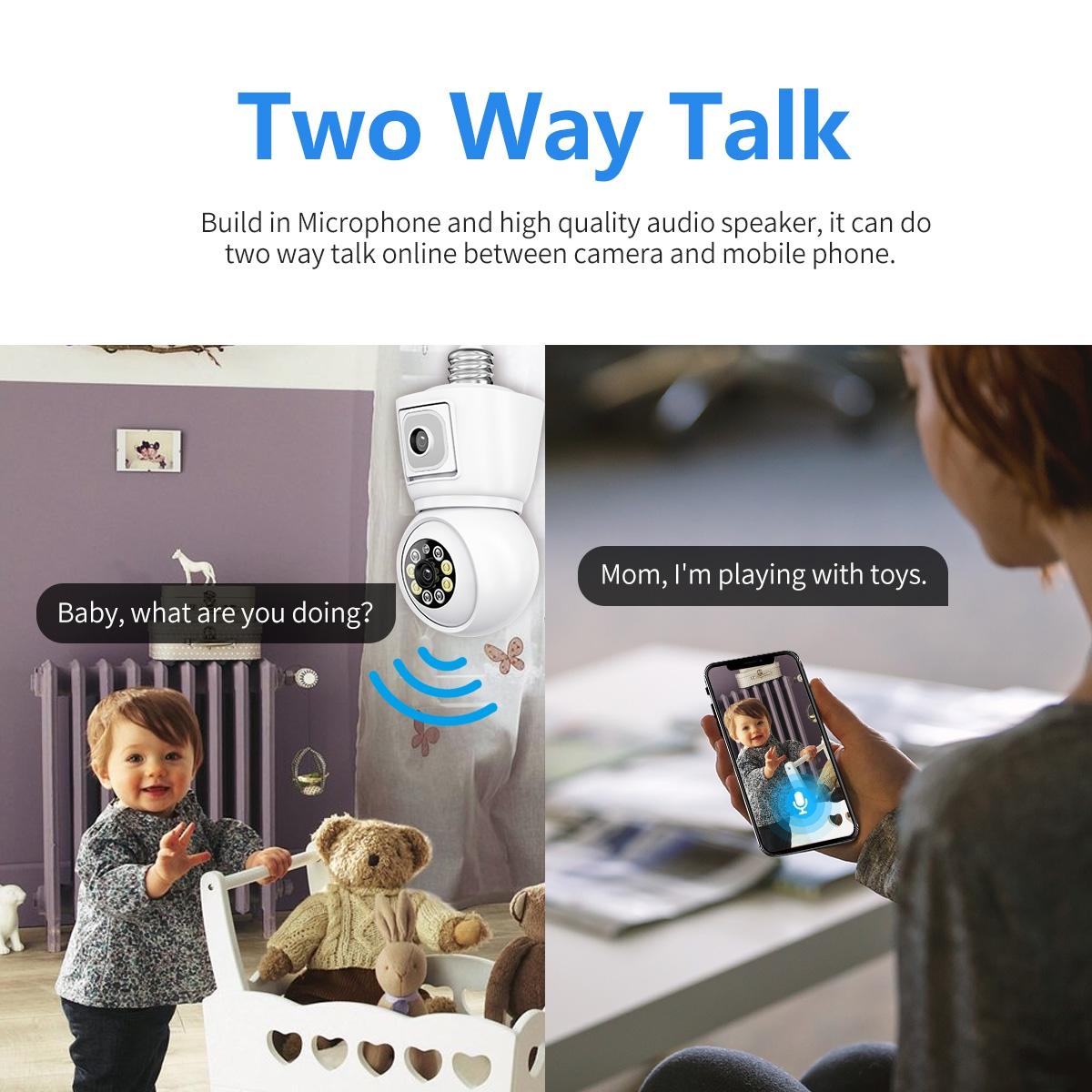 Waterproof Wifi Dual Lens Camera With Motion Detection And Two-Way Audio