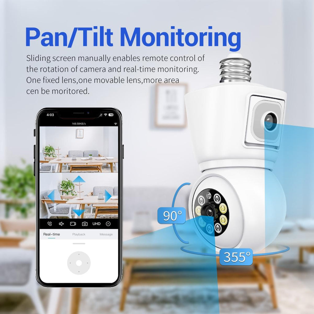 Waterproof Wifi Dual Lens Camera With Motion Detection And Two-Way Audio