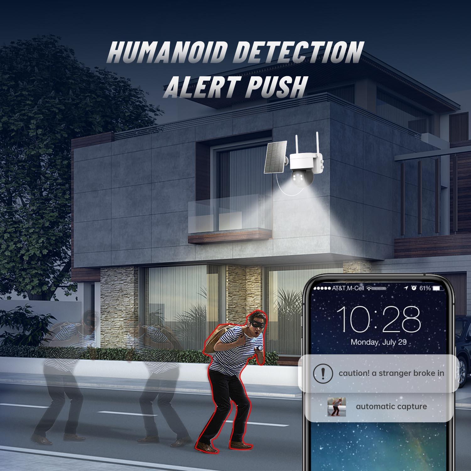 Wireless Solar Camera - 2Mp Hd Ip66 Waterproof - White