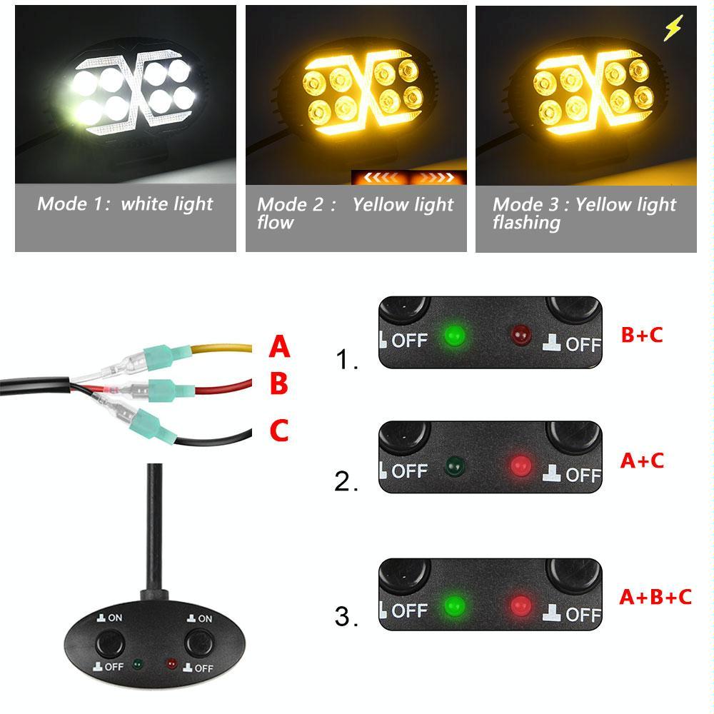 5.5 Inch Elliptical Hybrid X - Shaped Car Work Light