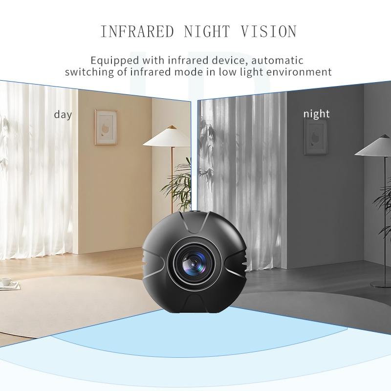 Mini Wifi Ip Camera With Night Vision And Motion Detection - Black