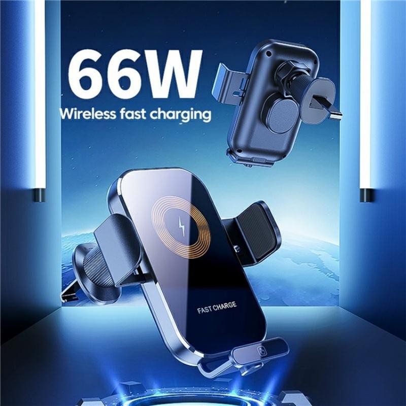 Intelligent Wireless Car Vent Charger - 66w High Power - Silver