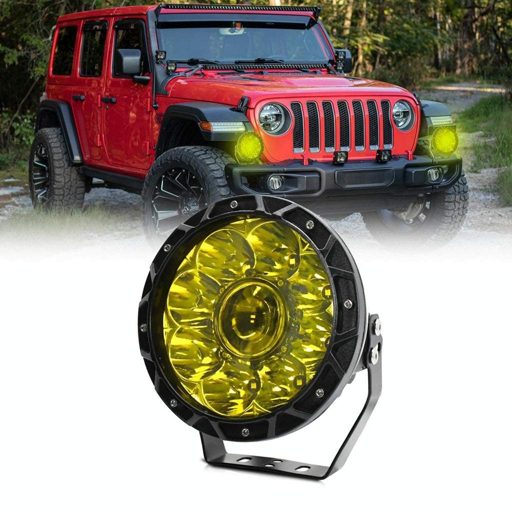 55W 6000Lm / 6000K Off - Road Vehicle Round Work Light - White