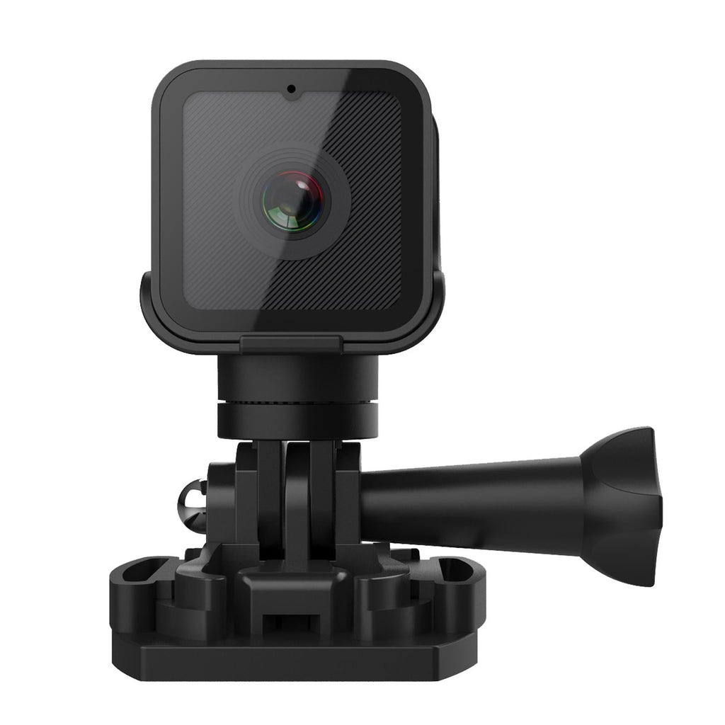 Waterproof Mini Action Camera With Night Vision And Ring Bracket - Black