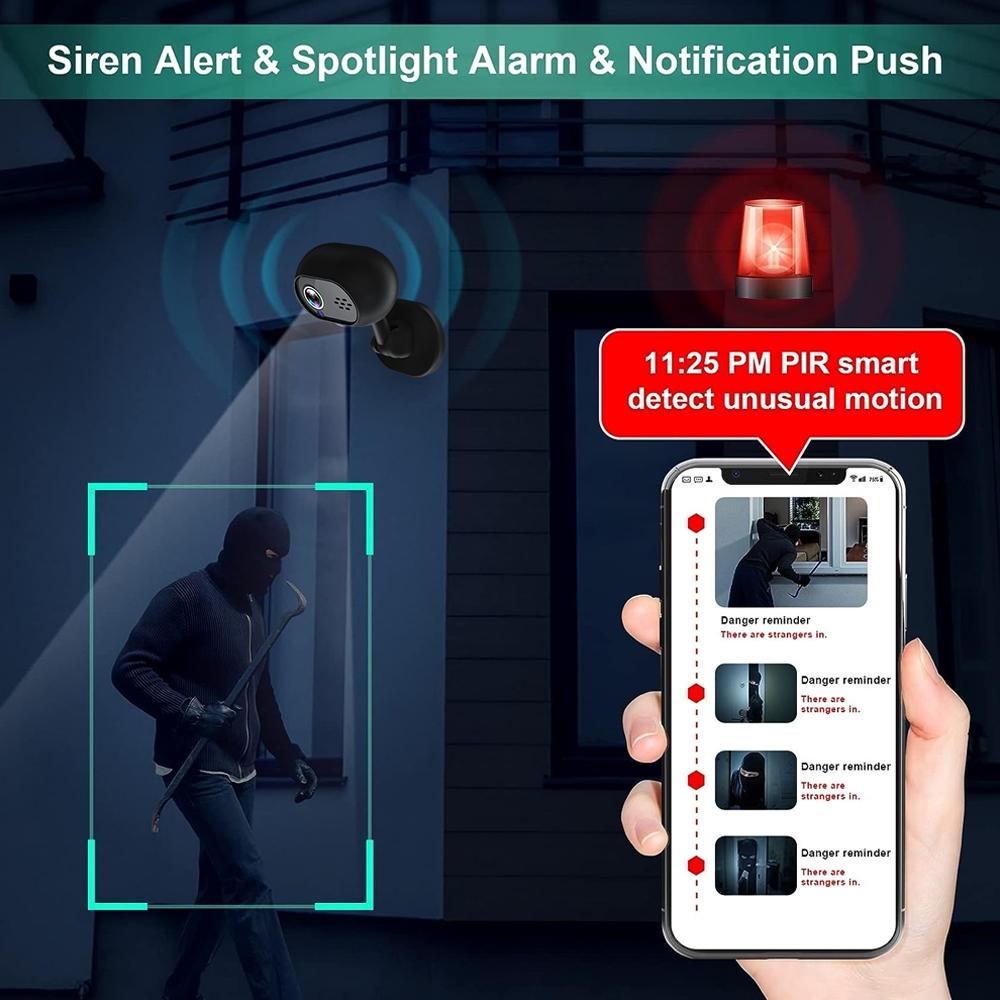 Wireless Mini Night Vision Camera With Wifi - Black