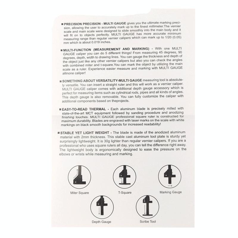 Multifunctional Aluminum Alloy Marking Ruler - t Type