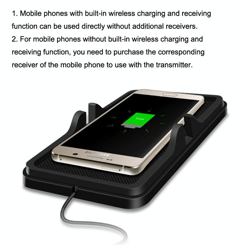 Wireless Car Charger with Anti-slip Pad - 2 in 1 - 15w - Black