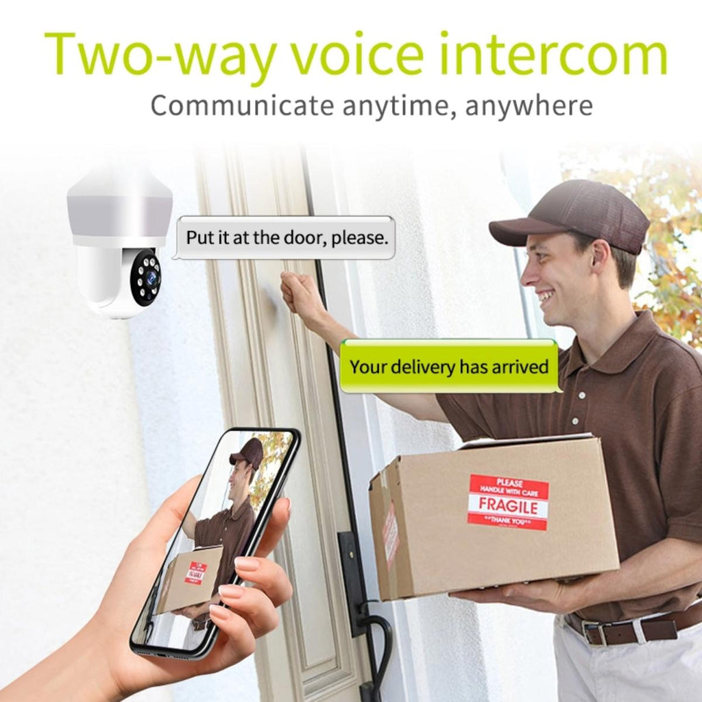 Smart Night Vision Camera With Motion Tracking And Voice Intercom - White