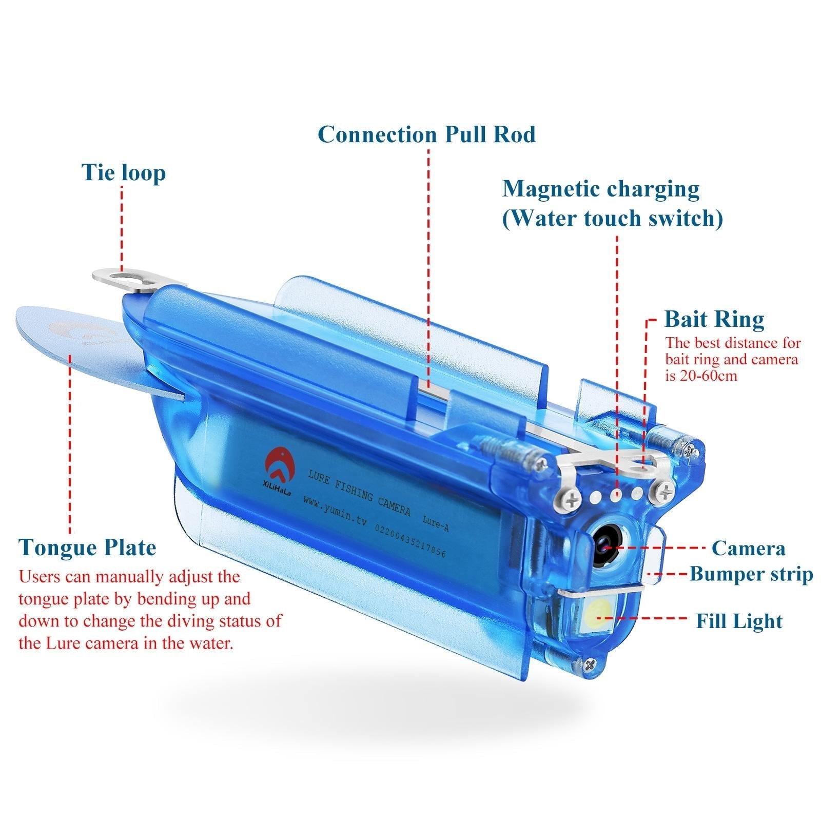 Wireless Underwater Fishing Camera With Loop Recording And Remote Control - Blue