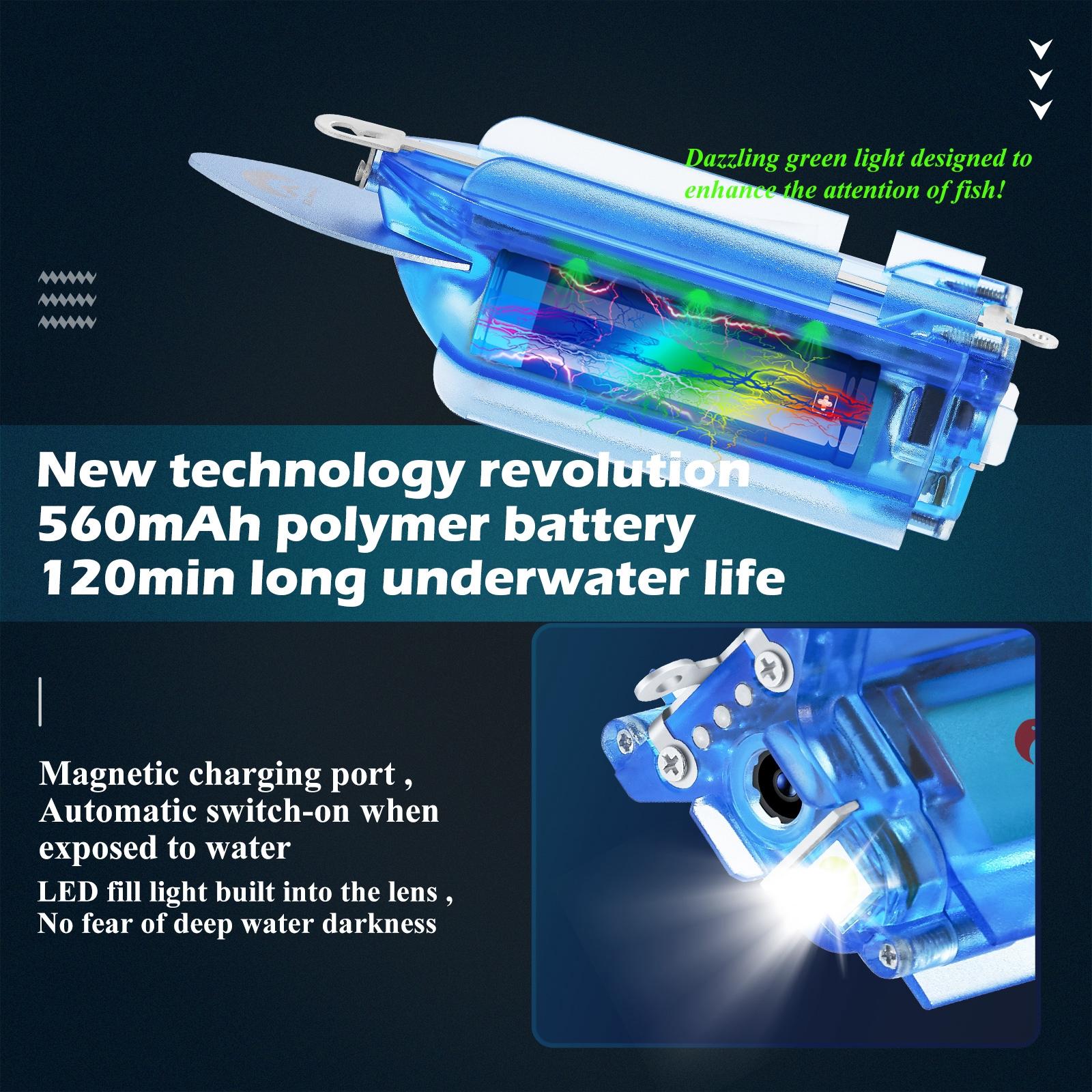 Wireless Underwater Fishing Camera With Loop Recording And Remote Control - Blue