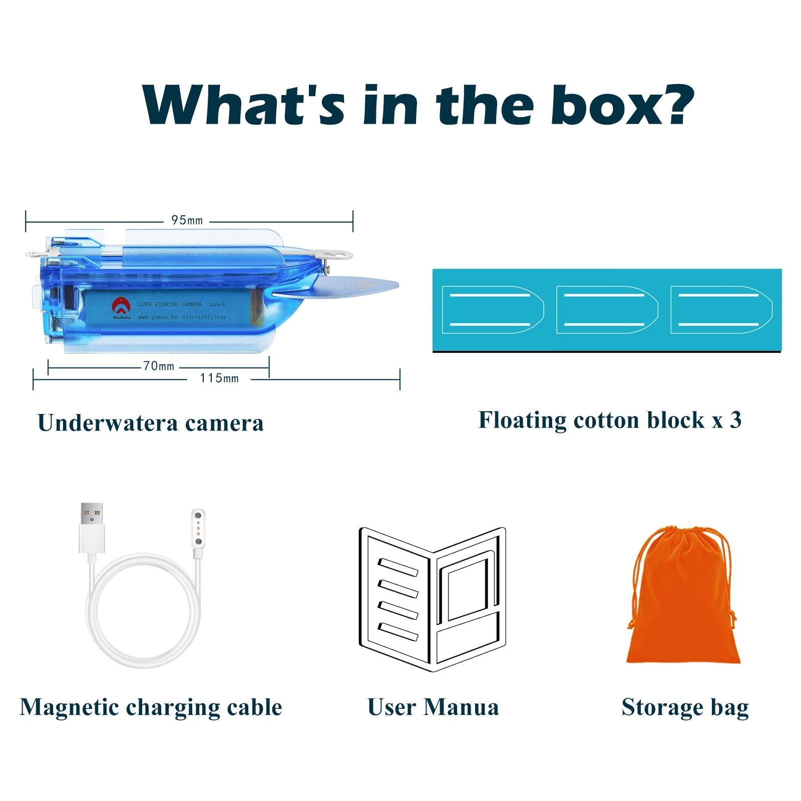 Wireless Underwater Fishing Camera With Loop Recording And Remote Control - Blue