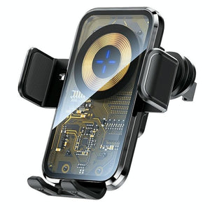 15w Fast Car Vent Wireless Charger with Intelligent Induction - Tarnish