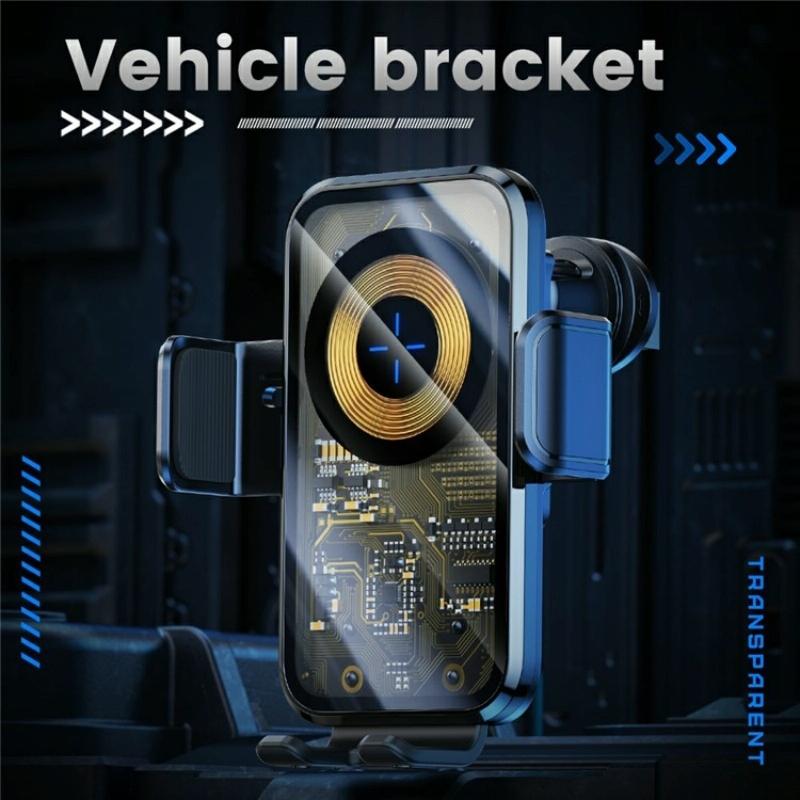 15w Fast Car Vent Wireless Charger with Intelligent Induction - Tarnish