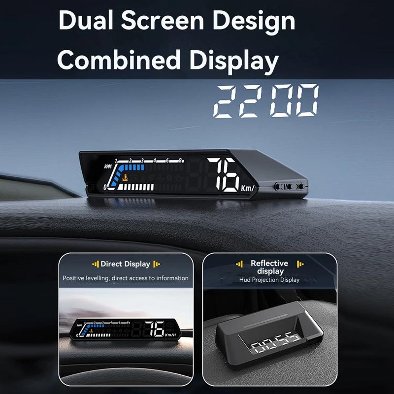 Vehicle Obd Head Up Display Multi Function Instrument For Oil Temp & Gearbox Monitoring - S100