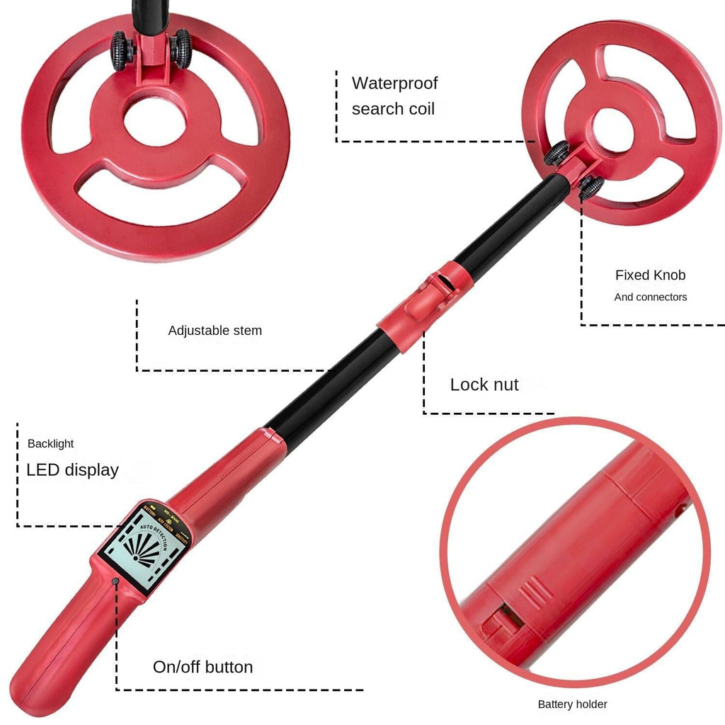 Outdoor Treasure Hunter Metal Detector for Kids - Science Toy - Red