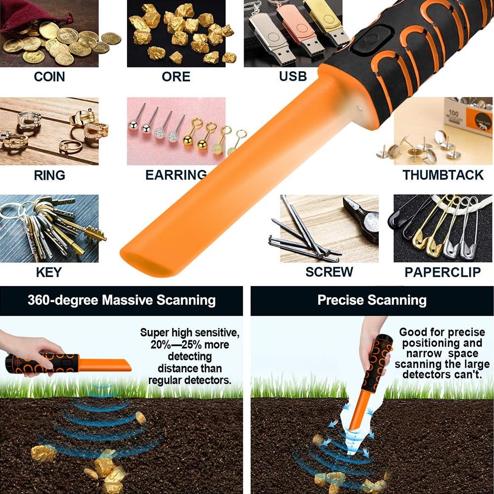 High Sensitivity Underwater Metal Detector - Ip68 Waterproof & Convenient - Orange