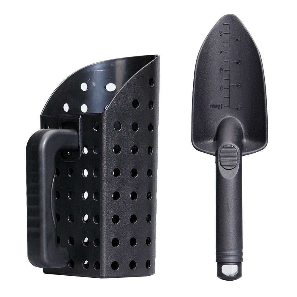 Black Metal Detector Scoop and Shovel Set for Digging