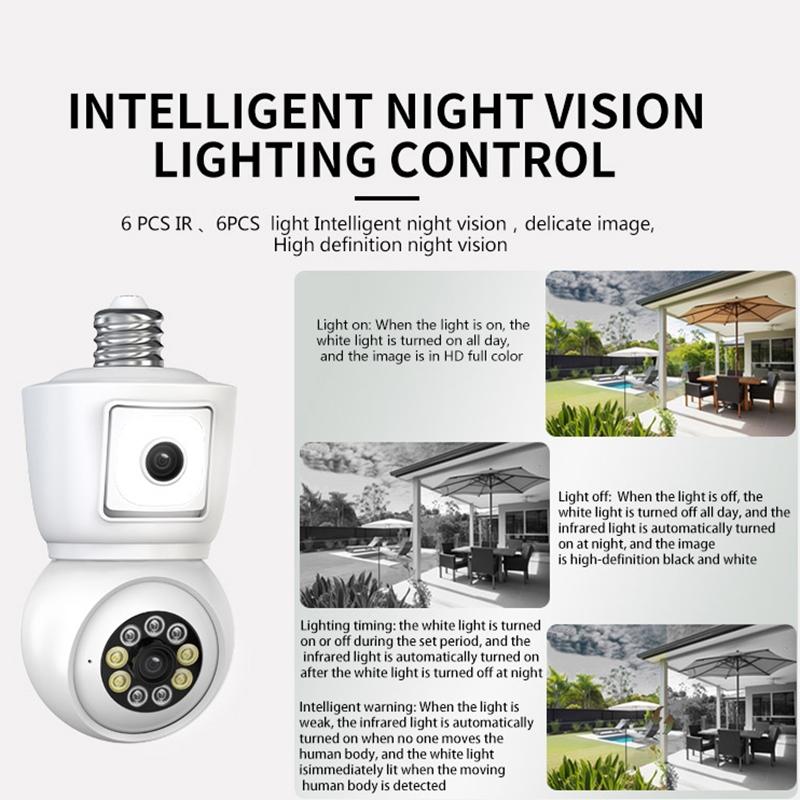 Smart Night Vision Camera With Motion Tracking And Voice Intercom - White