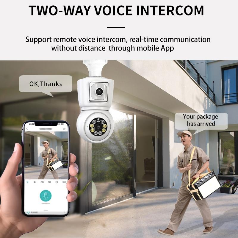 Smart Night Vision Camera With Motion Tracking And Voice Intercom - White