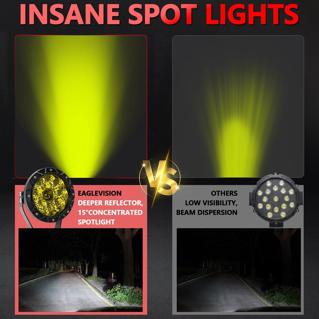 38W 4000Lm / 6000K Off - Road Vehicle Round Work Light - White